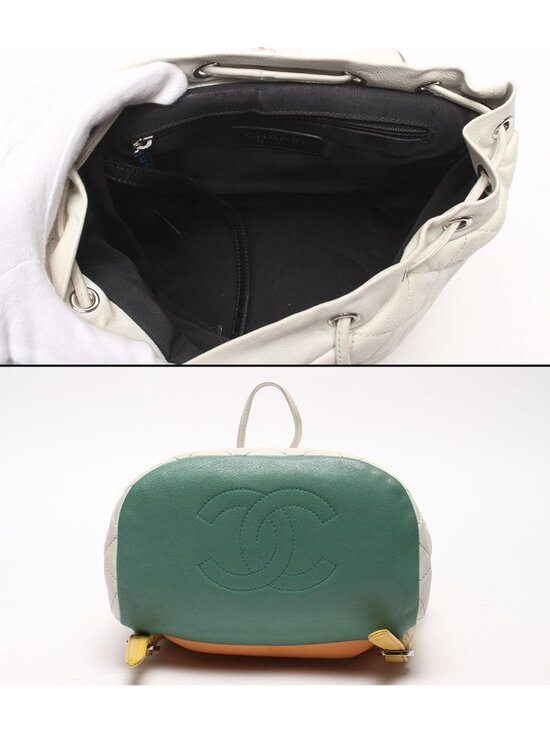 Chanel Backpack Silver Quilted Single Flap Lambskin main image 6